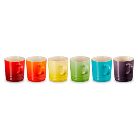 SET 6 TAZAS ARCOIRIS 350 ML (PAL,FLA, SO