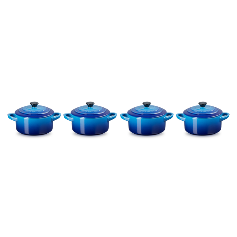 Set 4 Mini Cocottes - Azure