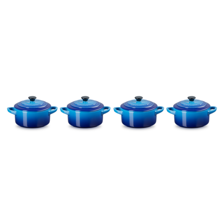 Set 4 Mini Cocottes - Azure