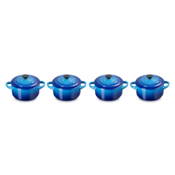 Set 4 Mini Cocottes - Azure