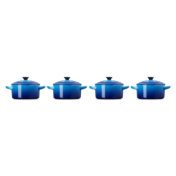 Set 4 Mini Cocottes - Azure