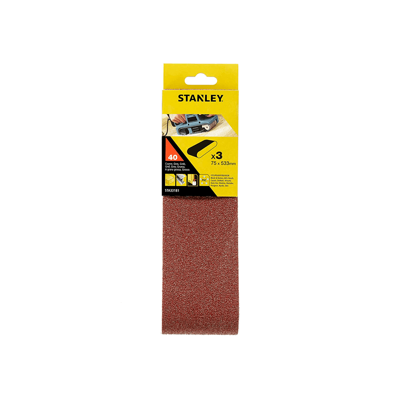 3 Cintas de lixa. 75x533 mm.