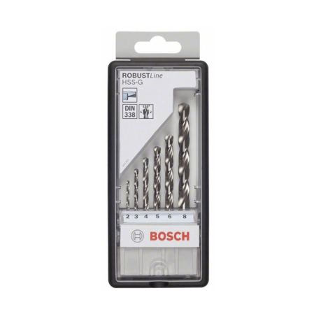 HSS-G DIN338: Robustline set 6 uds: 2-8