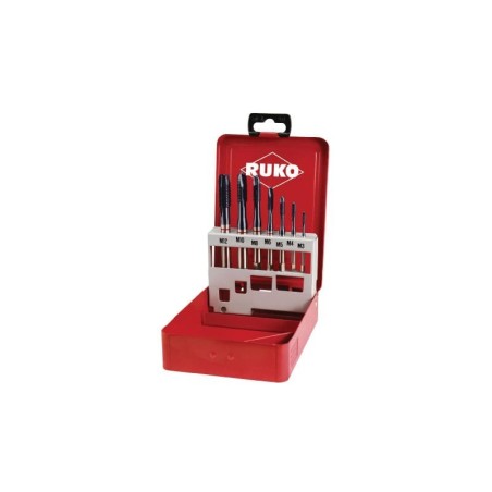 RUKO Set Of 7 Male To Open Machines Threads HSSS-Co 5 TiAlN - Industrial Box