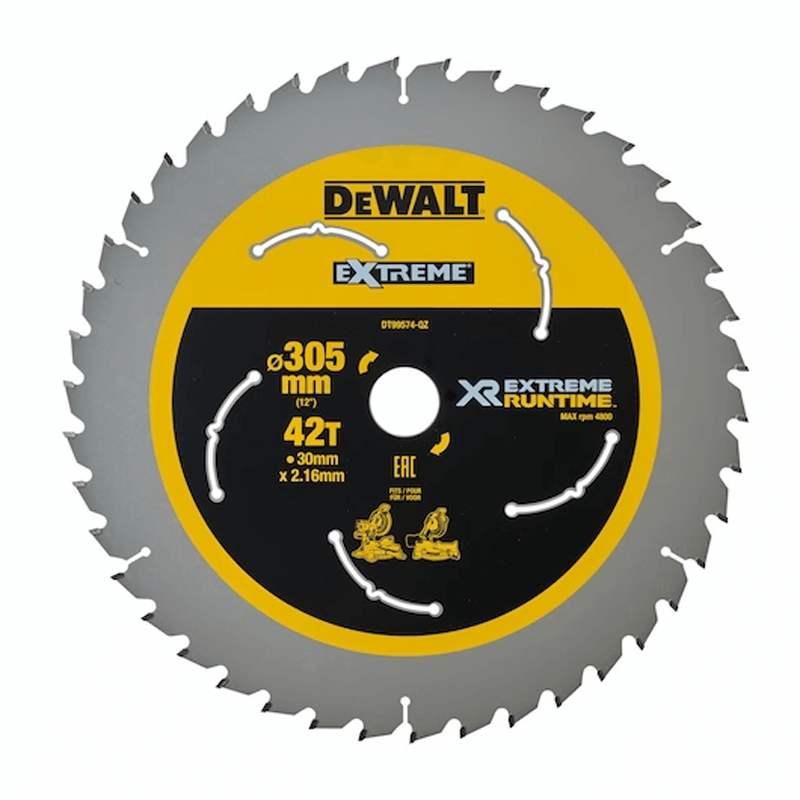 Hoja de sierra estacionaria Dewalt XR Extreme (305mm x 30mm x 42D) Dewalt POWER-TOOLS