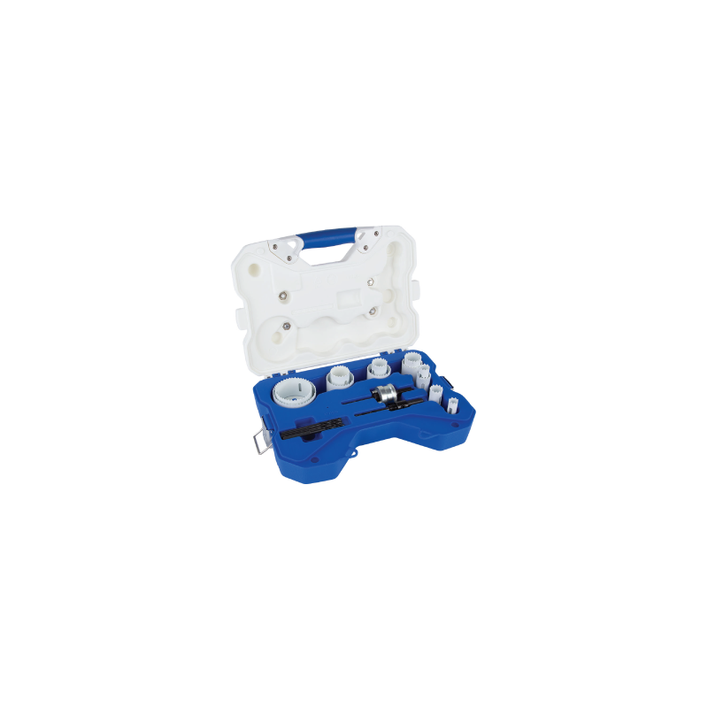LENOX Carbide Tipped Hole Saw Kit Composition Standard Hole Saws: 16, 19, 22, 25, 29, 32, 35, 38, 44, 51, 68, 76 mm