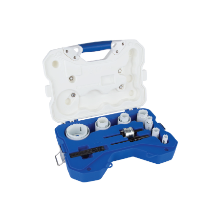 LENOX Carbide Tipped Hole Saw Kit Composition Standard Hole Saws: 16, 19, 22, 25, 29, 32, 35, 38, 44, 51, 68, 76 mm