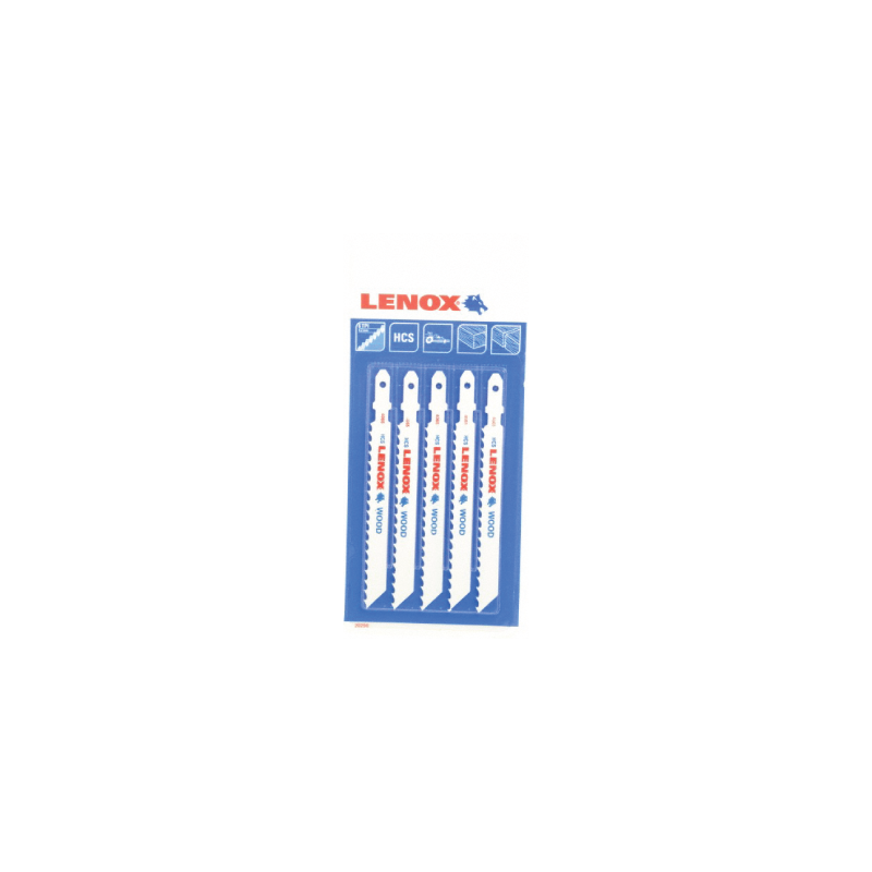 LENOX High Carbon Steel Jig Saw Blades Application Fast, Rough Cut 6TPI 102 mm - Pack of 5