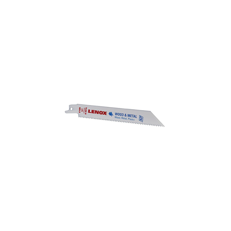 Lâminas de Serra para Uso Geral Bi-Metal Reciprocating 610R 152X19X0.9 10TPI - Pack de 5 LENOX Lâminas de Serra para Uso Geral Bi-Metal Reciprocating 610R 152X19X0.9 10TPI - Pack de 5 LENOX