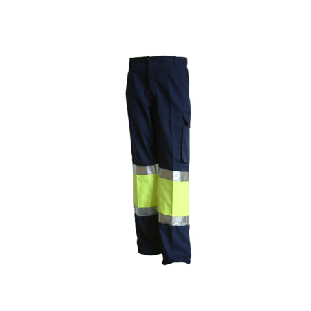 CALÇA ALTA VISIBILIDADE BICOLOR EM SARJA