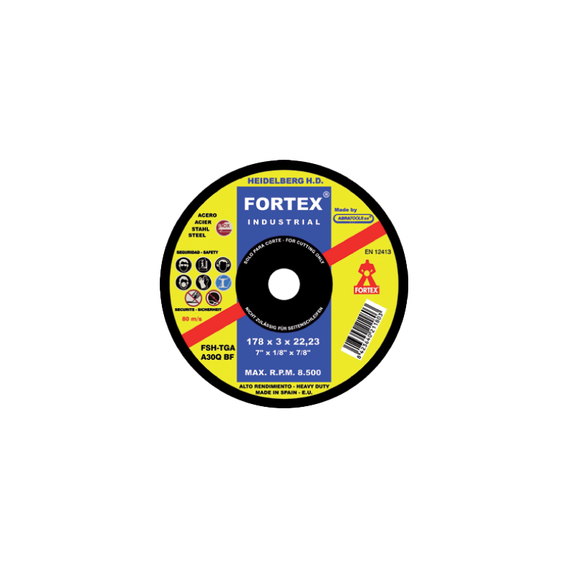 Disco de Corte Aço HD 115 x 3 x 22 mm FORTEX Disco de Corte Aço HD 115 x 3 x 22 mm FORTEX