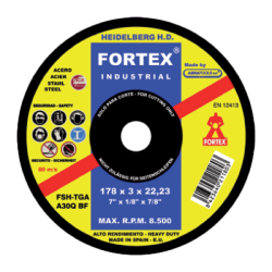 Disco de Corte Aço HD 178 x 3 x 22 mm FORTEX