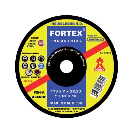 Disco de Desbaste Aço 115 x 7 x 22 mm FORTEX