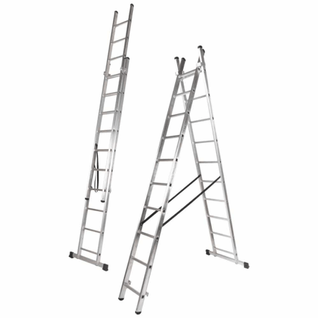 CHEMITOOL TOOLS Double Step Ladder Square 2.00m 2x7 Steps Max height 3.25m-8.50kg