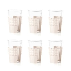 Conj. de 6 Suportes para Copos Branco Leite - Tiffany