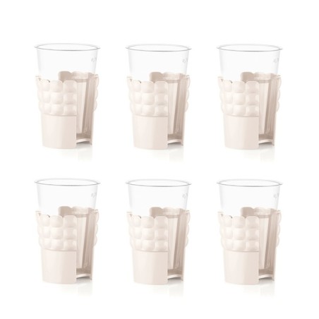 Conj. de 6 Suportes para Copos Branco Leite - Tiffany