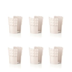 Juego de 6 Soportes para Vasos Blanco Leche - Tiffany