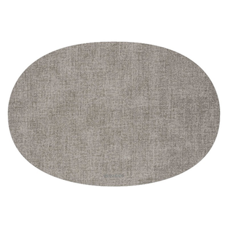 Fabric Oval Reversible Placemat Sky Grey - Placemat