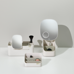 Pedestal Mirror with Cosmetic Organiser - Viva