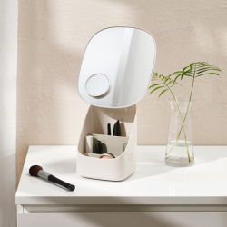 Pedestal Mirror with Cosmetic Organiser - Viva