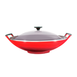 Wok con Tapa de Cristal 36cm Cereza