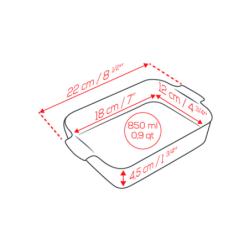 Rectangular Baker 22cm Red - Appolia