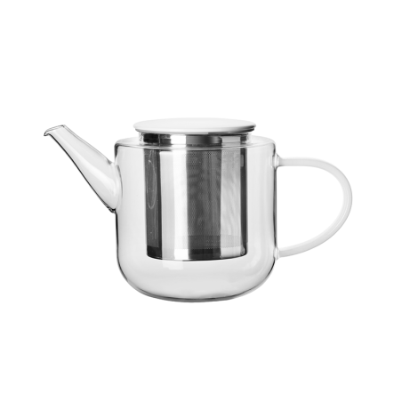Bule em Vidro com Pega Branco 1,1L - Coppa Glass