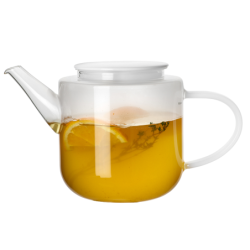 Bule em Vidro com Pega Branco 1,1L - Coppa Glass