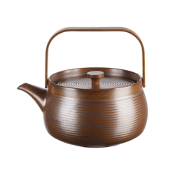 Bule com Pega Madeira 1,5L Castanho - Japandi