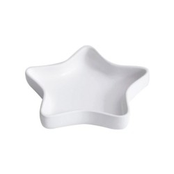 Plato en Estrella Blanco ø12cm - X-mas