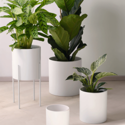 White Cylindre Vase 23cm - Haruko