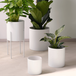 White Cylindre Vase 29cm - Haruko
