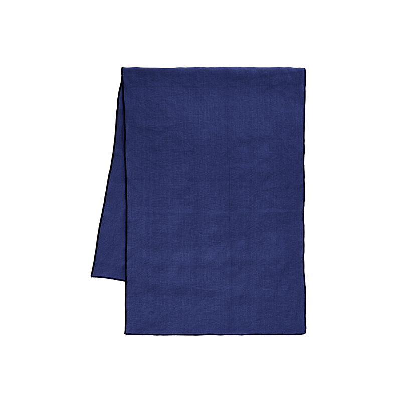 Table Runner 100% Linen Deep Blue - Textil