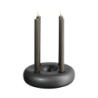 Porta-Velas 22cm Preto - Stone