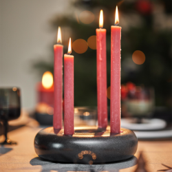 Portavelas 22cm Negro - Stone