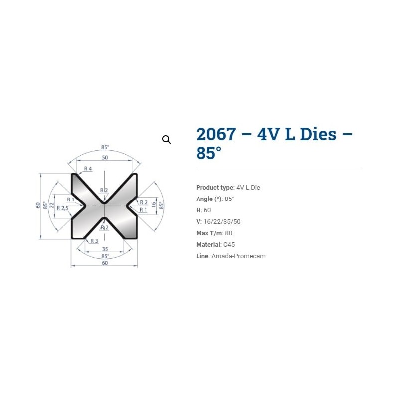 MATRIZ 4V (16-22-35-50) 85º H=60 (2067)