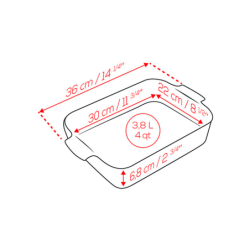 Rectangular Baker Ecru 36cm - Appolia
