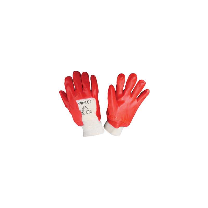 LUVA PVC VERMELHO SUPORTE ALGODÃO