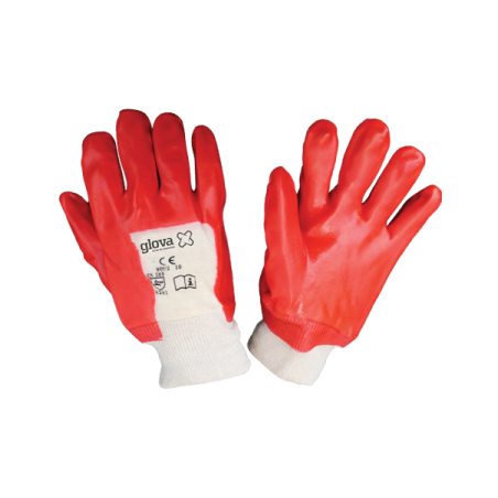 LUVA PVC VERMELHO SUPORTE ALGODÃO