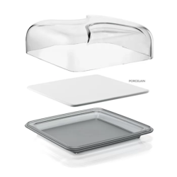 Square Cheese Dish Clear - Gocce
