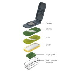 Compact 4 in 1 Grater & Slicer Multicolour - Multi-Prep