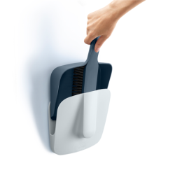 Wall-Mounted Dustpan & Brush Blue - Cleanstore