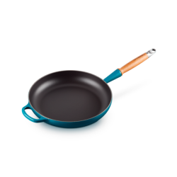 Low Frying Pan Wooden Handle Deep Teal 28cm - Signature