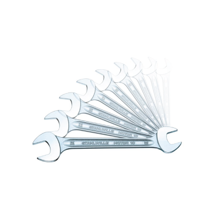 STAHLWILLE Set Double Open Ended Spanners, in Roll-Up Wallet 10a/11