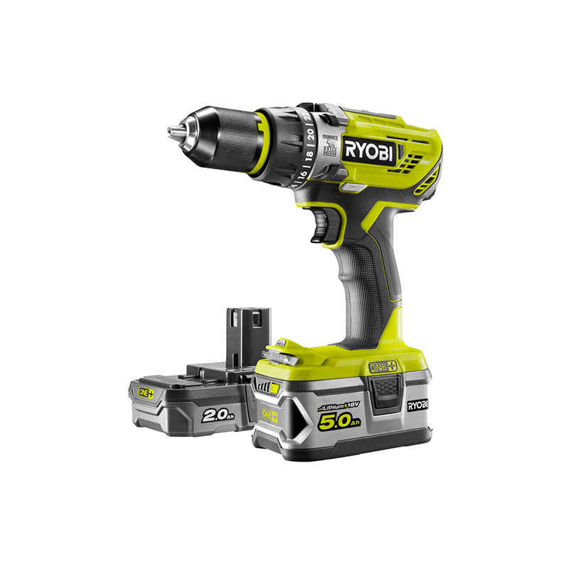 Ryobi 18V Cordless Percussion Drill (5,0 + 2,0 Ah)