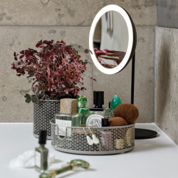 Table Mirror 5x Magnif & Light Black