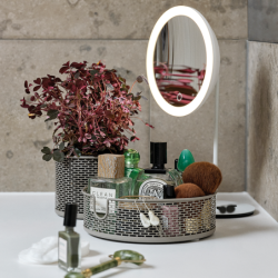 Table Mirror 5x Magnif & Light White