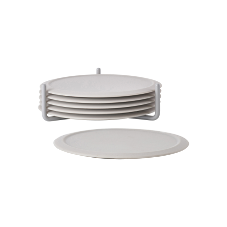 Coasters with Holder 6Un Warm Grey - Singles