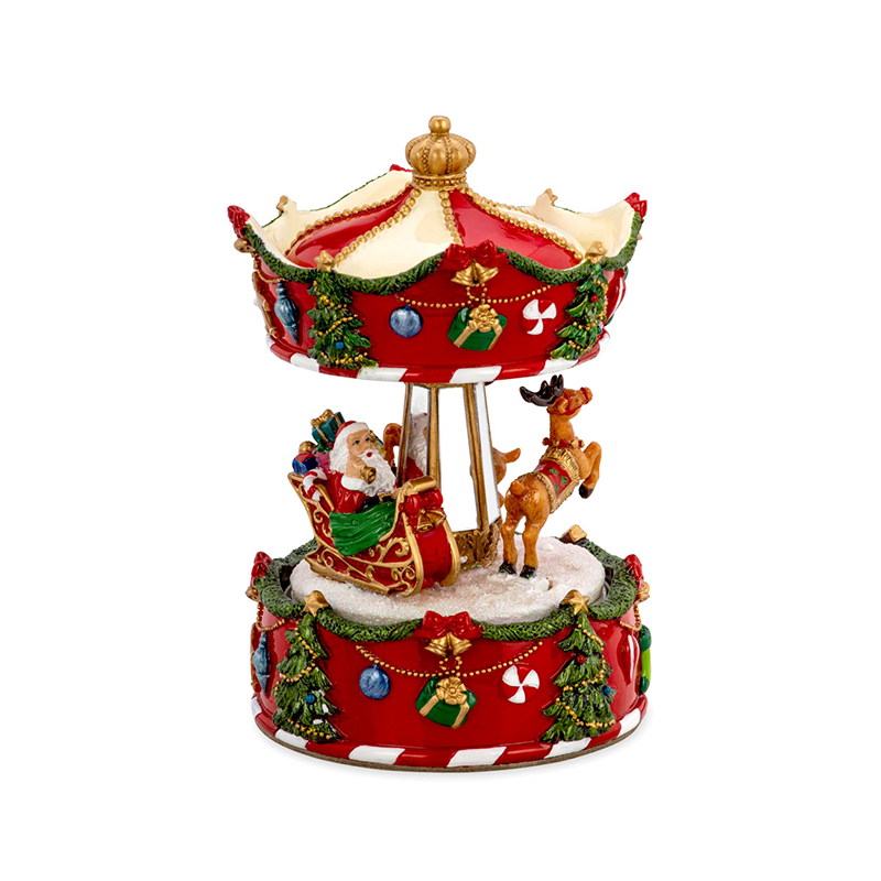 Music Box Carousel with Santa Claus