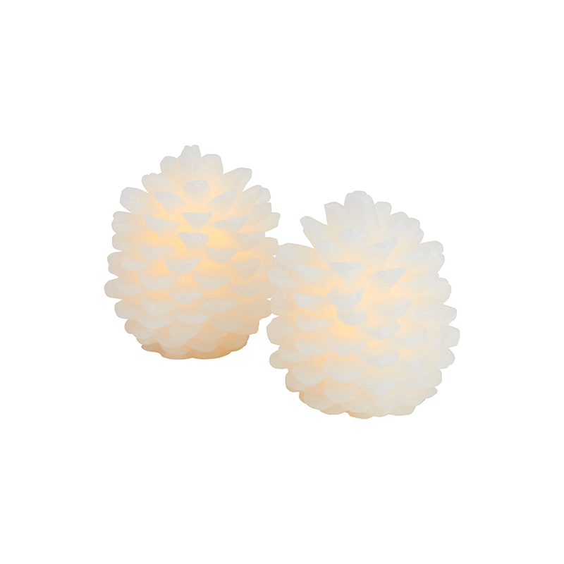 Set of 2 Wax Cone Led 10cm - Clara